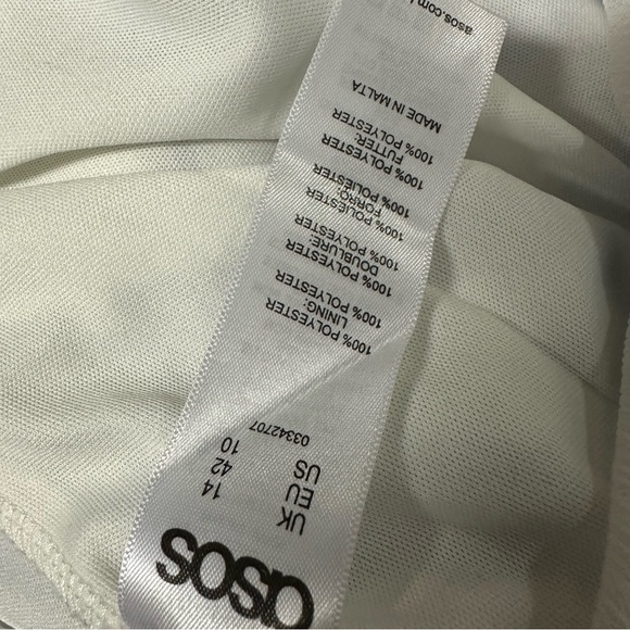 Asos Petite  Button Front White Blue Floral Print Lined Maxi Dress Womens 10 - Picture 9 of 10